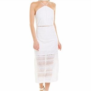 J. Crew White Eyelet Halter Midi Dress
